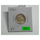 1920 Buffalo Nickel Graded VF