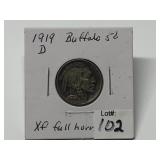 1919-D Buffalo Nickel Graded XF