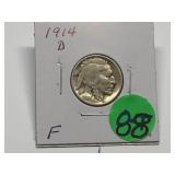 1914-D Buffalo Nickel Graded F