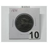 1831 Canadian Large Cent Graded F