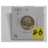 1913-S Buffalo Nickel T1 Graded VG