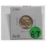 1914 Buffalo Nickel Graded AU58