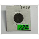 1868 Indian Head Cent VF Detail