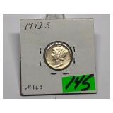 1942-S Mercury Dime Graded MS63