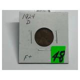 1924-D Lincoln Penny Graded F Plus