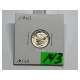 1943 Mercury Dime Graded MS63
