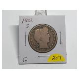 1902-S Barber Half Dollar