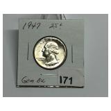 1947 Washington Quarter Gem BU