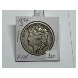1896-S Morgan Dollar Graded F to VF