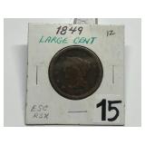 1849 Canadian Large Cent Graded G