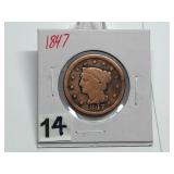 1847 Canadian Large Cent Graded VG