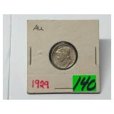 1929 Mercury Dime Graded AU