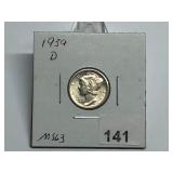 1939-D Mercury Dime Graded MS63