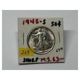 1945-S Walking Liberty Half MS63