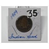 1909 Indian Head Cent Graded VG