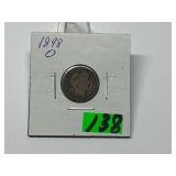 1898-O Barber Dime Graded VG