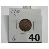 1910-S Lincoln Penny Graded VG