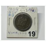 1854 Canadian Large Cent Graded VF