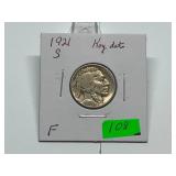 1921-S Buffalo Nickel Graded F
