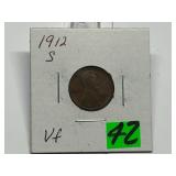 1912-S Lincoln Penny Graded VF