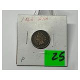 1863 Indian Head Cent Graded F