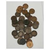 Lot of 39 Indian Head Cents All 1800s