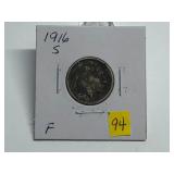 1916-S Buffalo Nickel Graded F