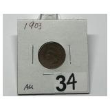 1903 Indian Head Cent Graded AU
