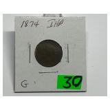 1874 Indian Head Cent Graded G