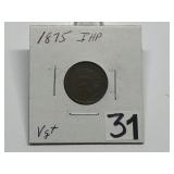 1875 Indian Head Cent Graded VG Plus