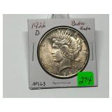 1926-D Peace Dollar Graded MS63
