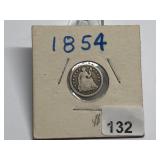 1854 Seated Half Dime Graded G
