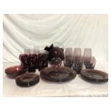 Art Deco Amethyst Glass Drinkware