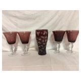 Amethyst Etched Wine Goblets