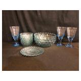 Vintage Blue Glass Set