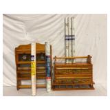 Vintage wooden kitchen storage organizers