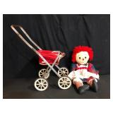 Vintage Raggedy Ann doll and a 1950