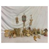 Porcelain and resin angel figurines, ornaments,