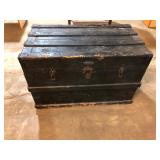 Vintage Flat Top Steamer Trunk