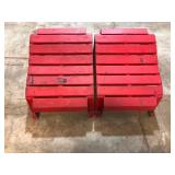 Two Wildridge Cardinal Red Footstools