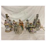 Vintage Colonial Couple Table Lamps