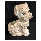 White Ceramic Dog Planter