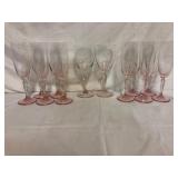 Pink Stemware Goblets Lot