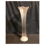 L E Smith Clear Swung Glass Vase