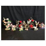 Porcelain hummingbird figurines