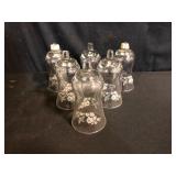 Homco hummingbird and flower etched glass pegged