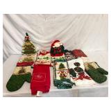 Christmas tree-themed kitchen set featuring