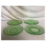 Uranium Glass Plates Mixed Patterns