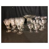 Vintage Etched Cut Crystal Stemware