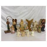 Assorted decorative angel and cherub figurines